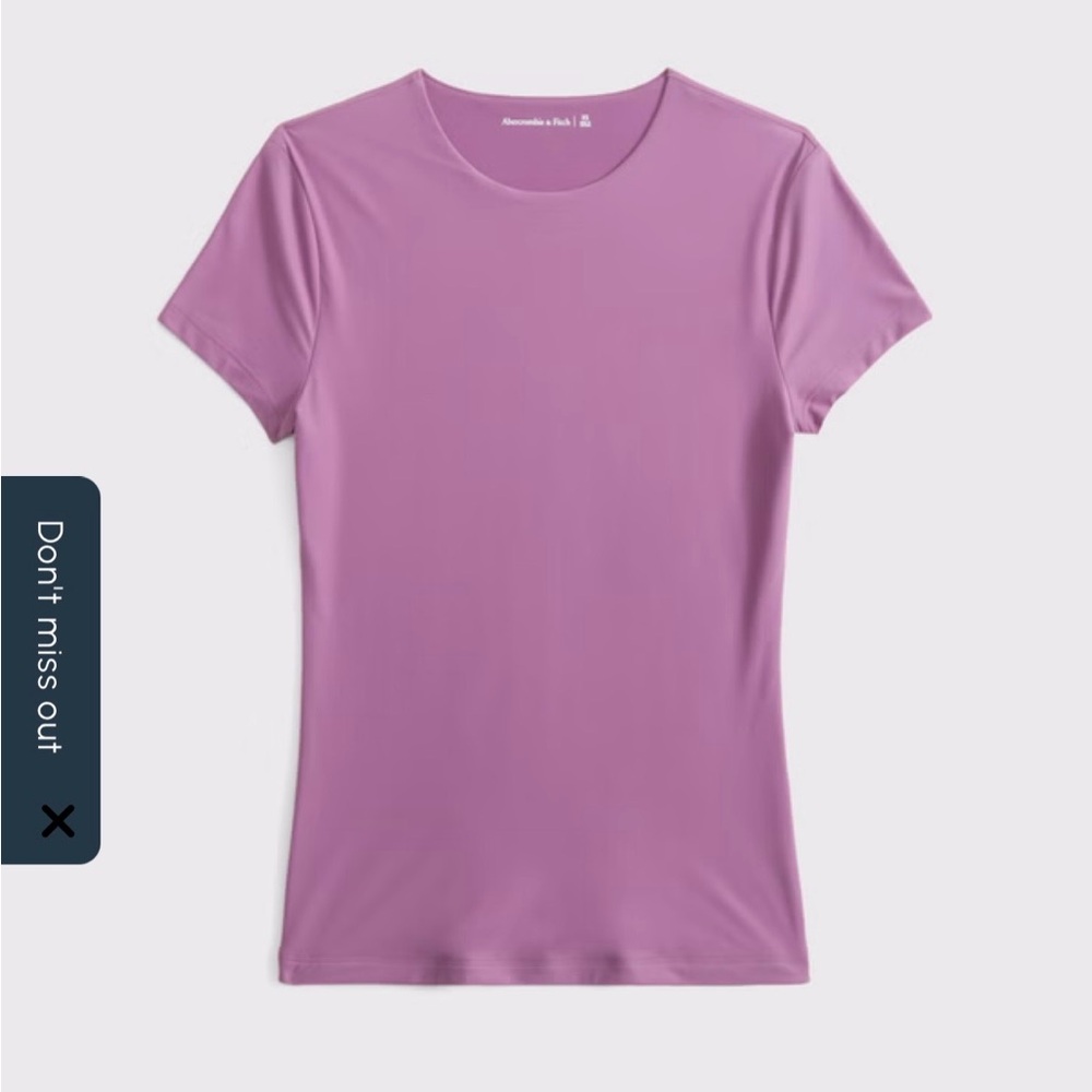 Abercrombie Medium Berry Soft Matte Seamless Tuckable Baby Tee